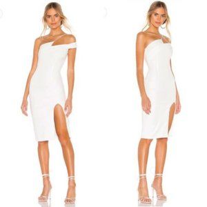 superdown White One-Shoulder Midi Dress